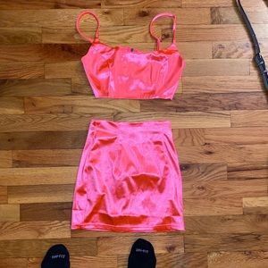 Hot pink skirt set